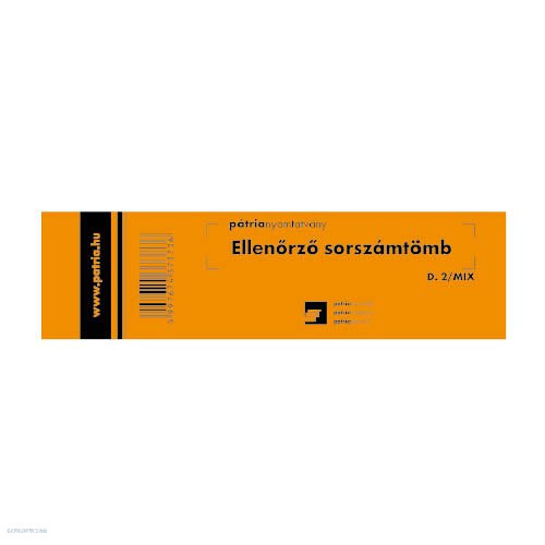 Ellenőrző sorszámtömb 100 lapos 146 x 40 mm D.2, tombola