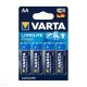 Ceruzaelem Varta Longlife Power, LR6 1,5V, AA, tartós, 4 db