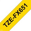 Betűnyomó kazetta 24mm Brother TZeFX651 rugalmas sárga-fekete