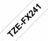 Betűnyomó kazetta 18mm Brother TZeFX241 rugalmas fehér-fekete