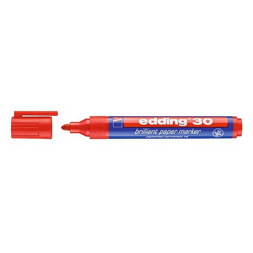 Marker permanent pigment EDDING 30 piros