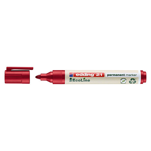 Marker Permanent EDDING 21 Ecoline piros