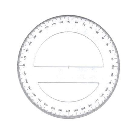 Szögmérő, műanyag, 360 fokos