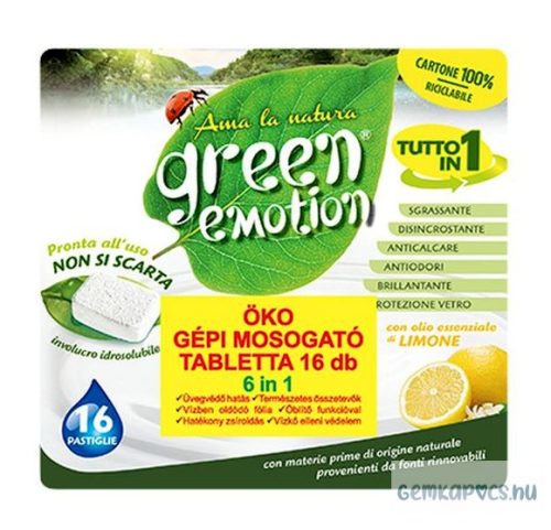 Mosogató kapszula GREEN EMOTION ÖKO Gépi 6in1 16 db