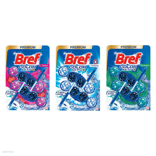 WC tisztító Bref Color aktiv 2x50g 