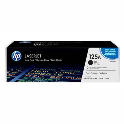 HP lézertoner CB540AD No.125A fekete 2x2200 old.