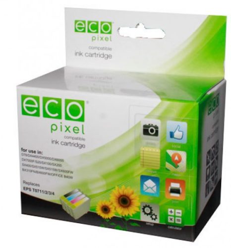 ECOPIXEL tintapatron For Use HP OfficeJet 4500 CC656AE No.901 színes